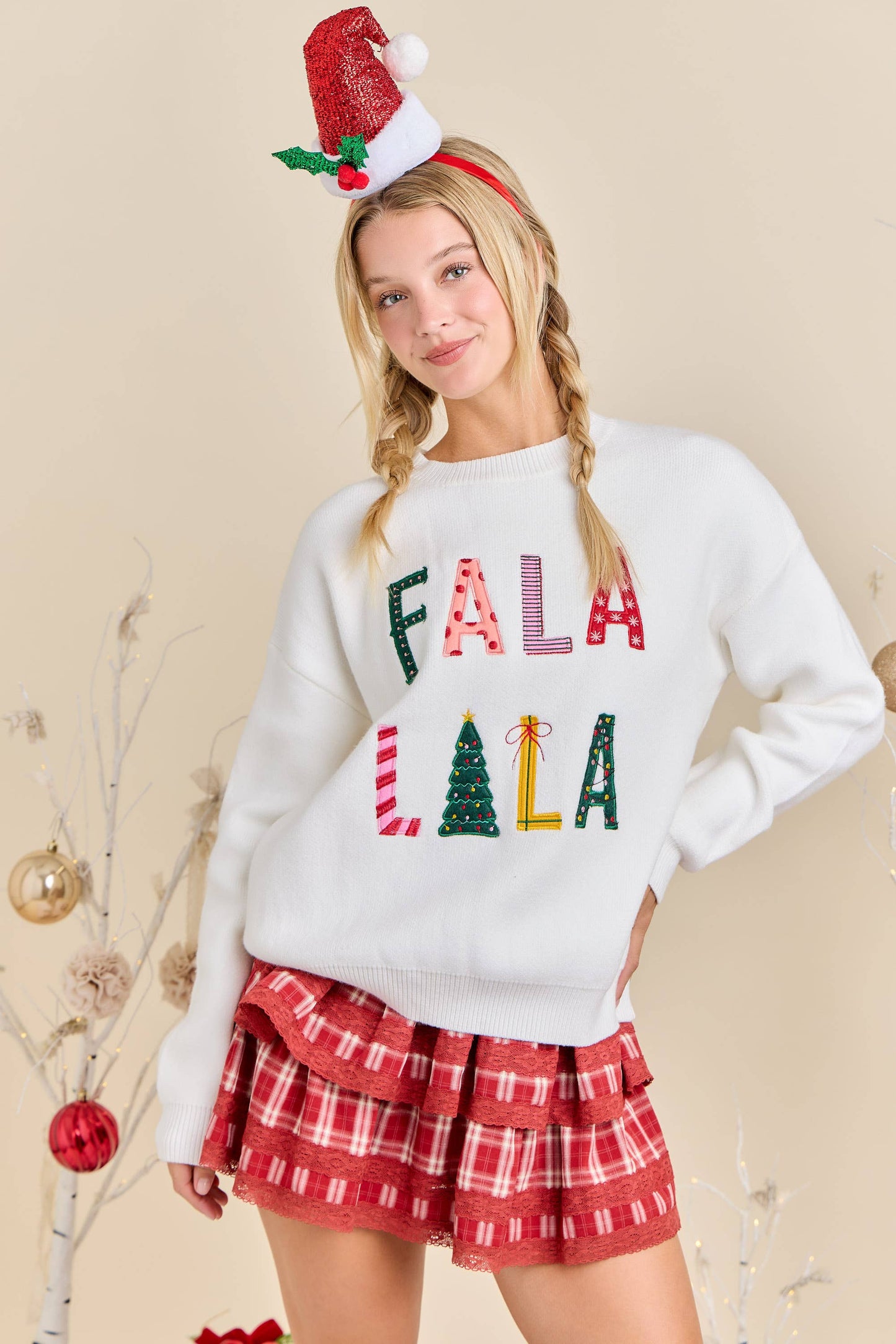 Main Strip - FALA LALA Christmas Knit Sweater – Festive Holiday Pullover