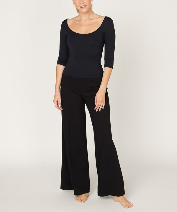 PONTE WIDE LEG FULL LENGTH PANTS