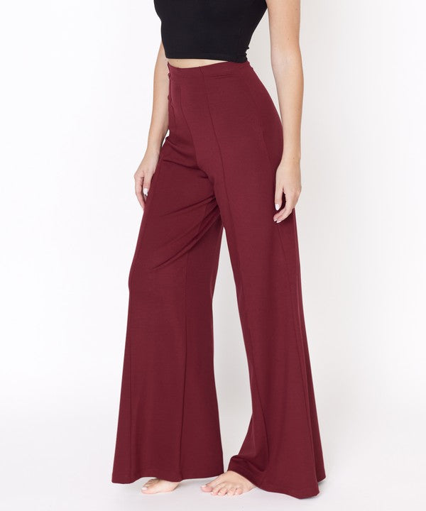 PONTE WIDE LEG FULL LENGTH PANTS