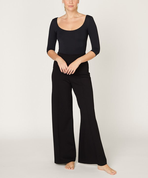 PONTE WIDE LEG FULL LENGTH PANTS