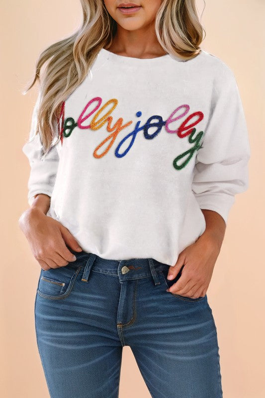 Glitter Merry & Bright Round Neck Knit Sweater