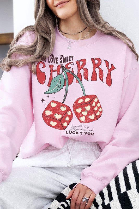 Love you cherry much, fruit Fleece Sweatshirt