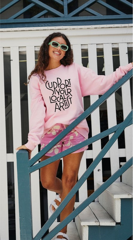 Support Your Local Artist Graphic Crew Sweatshirt