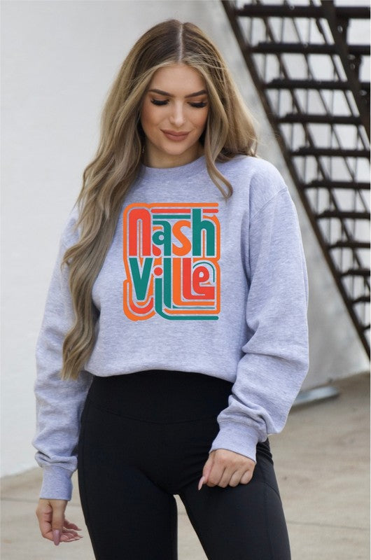 Colorful Nashville Cozy Crewneck Sweatshirt