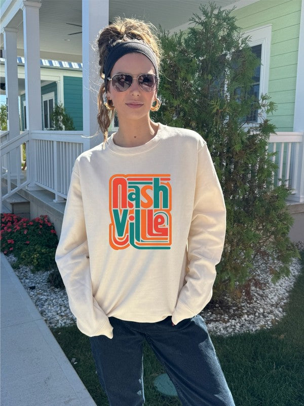 Colorful Nashville Cozy Crewneck Sweatshirt