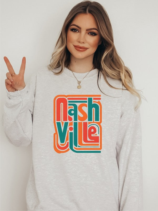 Colorful Nashville Cozy Crewneck Sweatshirt