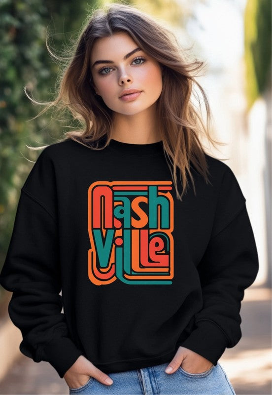 Colorful Nashville Cozy Crewneck Sweatshirt