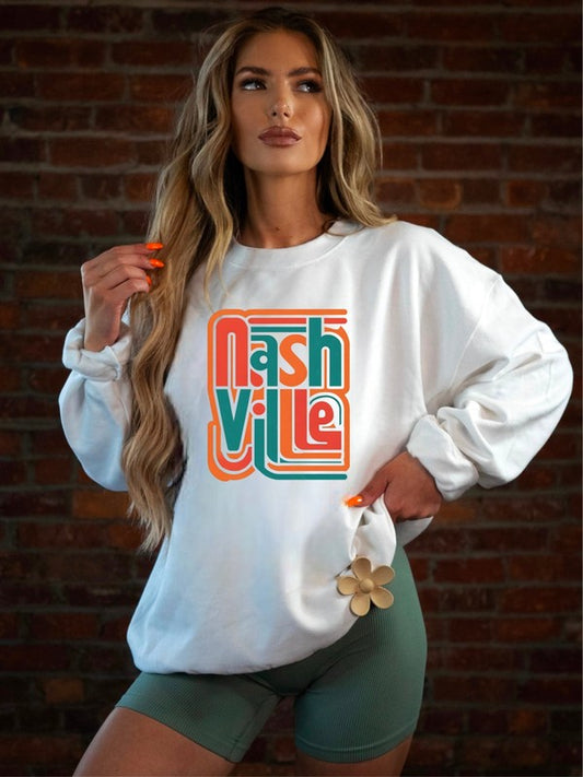 Colorful Nashville Cozy Crewneck Sweatshirt