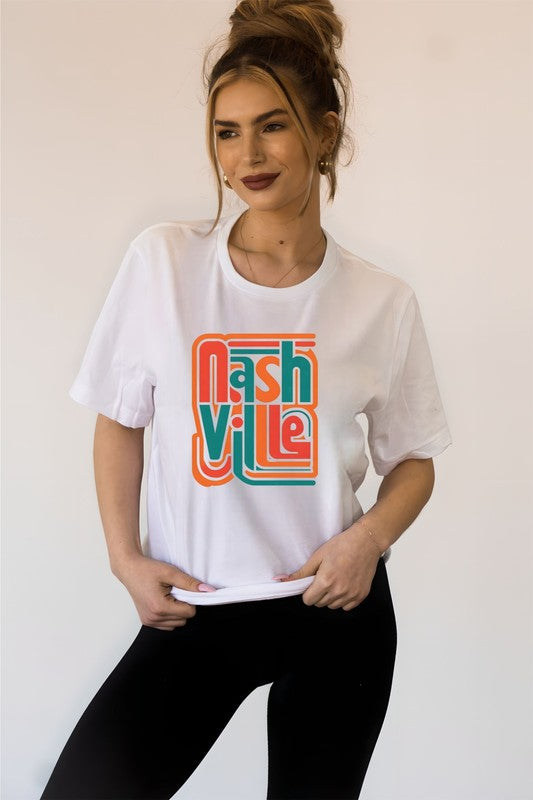 Colorful Nashville Crewneck Graphic Tee