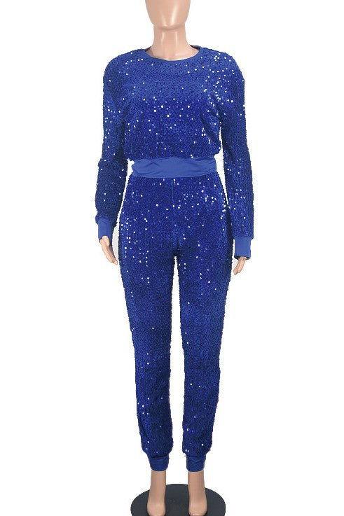 WOMEN FASHION SEQUIN TWO PIECE PANT SET