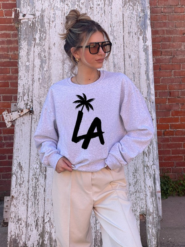 LA Palm Tree CrewNeck Sweatshirt