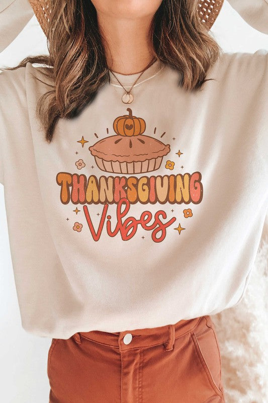 THANKFUL VIBES Graphic Sweatshirt