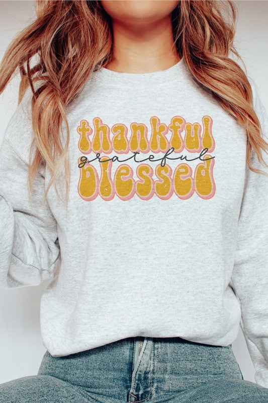 THANKFUL GRATEFUL BLESSED Graphic Sweatshirt