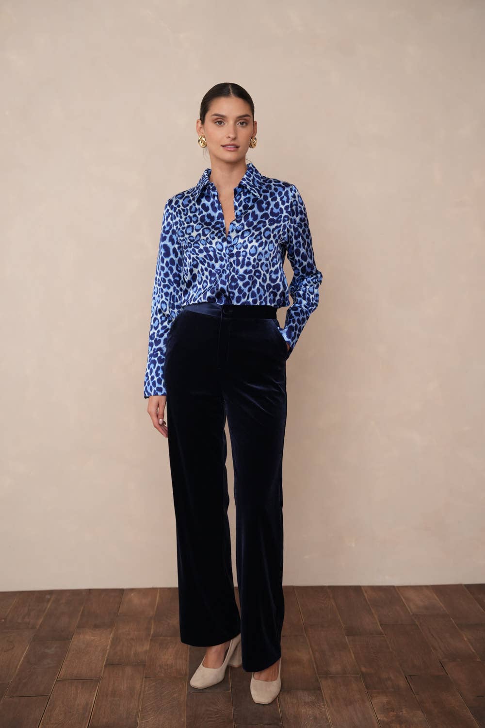 CHOKLATE PARIS - High-waisted straight-cut velvet trousers - P2228