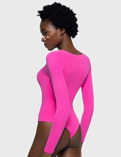 PUMIEY Bodysuits for women V Neck Long Sleeve Body Suit Sexy Tops Smoke Cloud Pro Collection