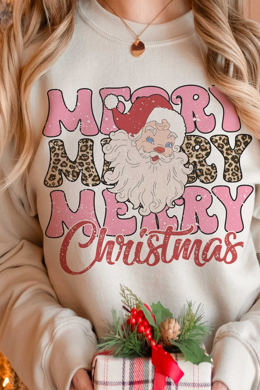 MERRY MERRY MERRY CHRISTMAS SANTA Sweatshirt