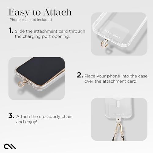 Case-Mate Crossbody Phone Lanyard/Chain [Works with All Phones] Hands-Free Cell Phone Strap - Phone Charm - Neck Chain Holder for iPhone 15 Pro Max/ 14 Pro Max/ 13 Pro Max/ 12/ S24 - Gold