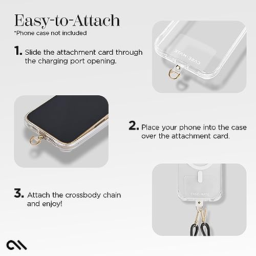 Case-Mate Crossbody Phone Lanyard/Chain [Works with All Phones] Hands-Free Cell Phone Strap - Phone Charm - Neck Chain Holder for iPhone 15 Pro Max/ 14 Pro Max/ 13 Pro Max/ 12/ S24 - Gold