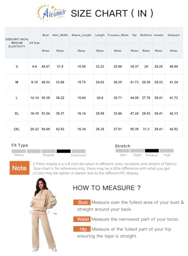 Aleumdr Women's 2 Piece Outfits Oversized Fleece Sweatsuit Zip Up Long Sleeve Sweatshirt with Wide Leg Sweatpants