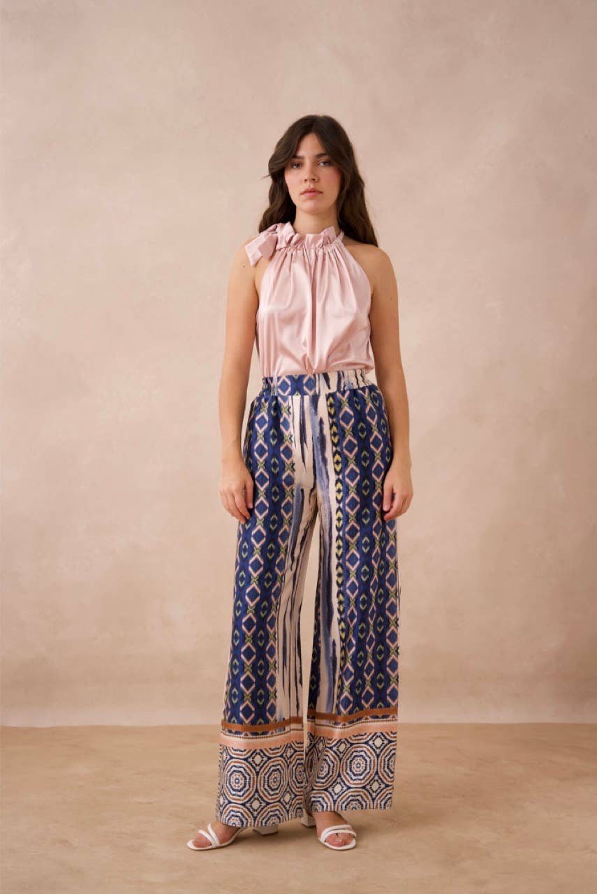 CHOKLATE PARIS - Patchwork print palazzo pants - CK08183-6