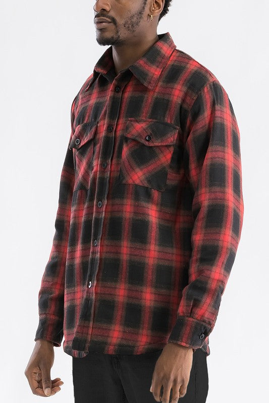 Mens Quilted Padded Flannel