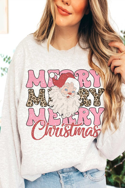 MERRY MERRY MERRY CHRISTMAS SANTA Sweatshirt