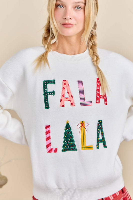 Main Strip - FALA LALA Christmas Knit Sweater – Festive Holiday Pullover