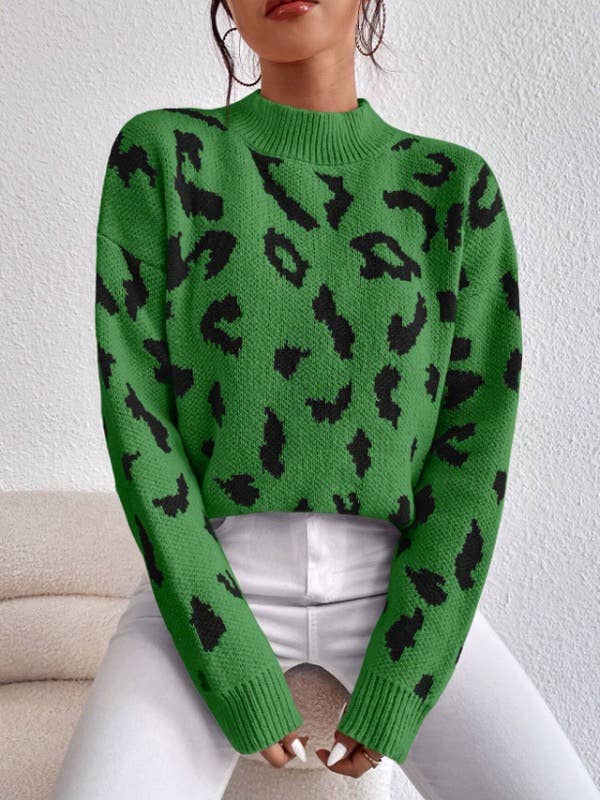 Miss Sparkling - Leopard Knit Sweater