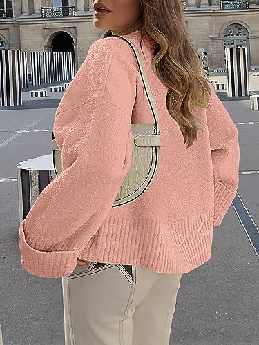 ANRABESS Women's Oversized Crewneck Long Sleeve Fuzzy Knit Casual Chunky Warm 2024 Fall Pullover Sweaters Top Trendy Outfits