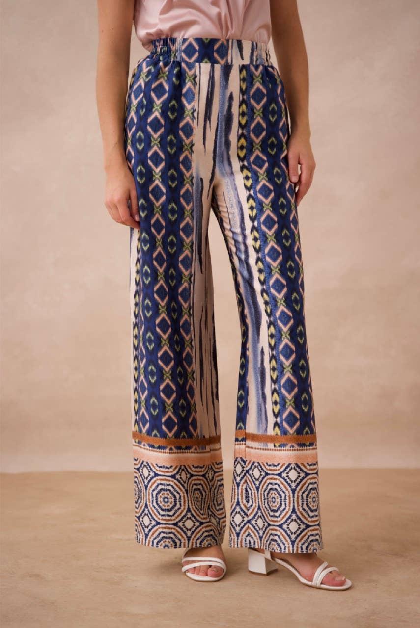 CHOKLATE PARIS - Patchwork print palazzo pants - CK08183-6