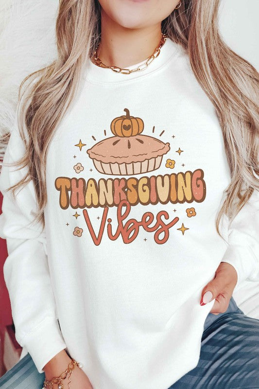 THANKFUL VIBES Graphic Sweatshirt