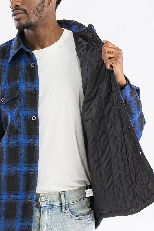 Mens Quilted Padded Flannel