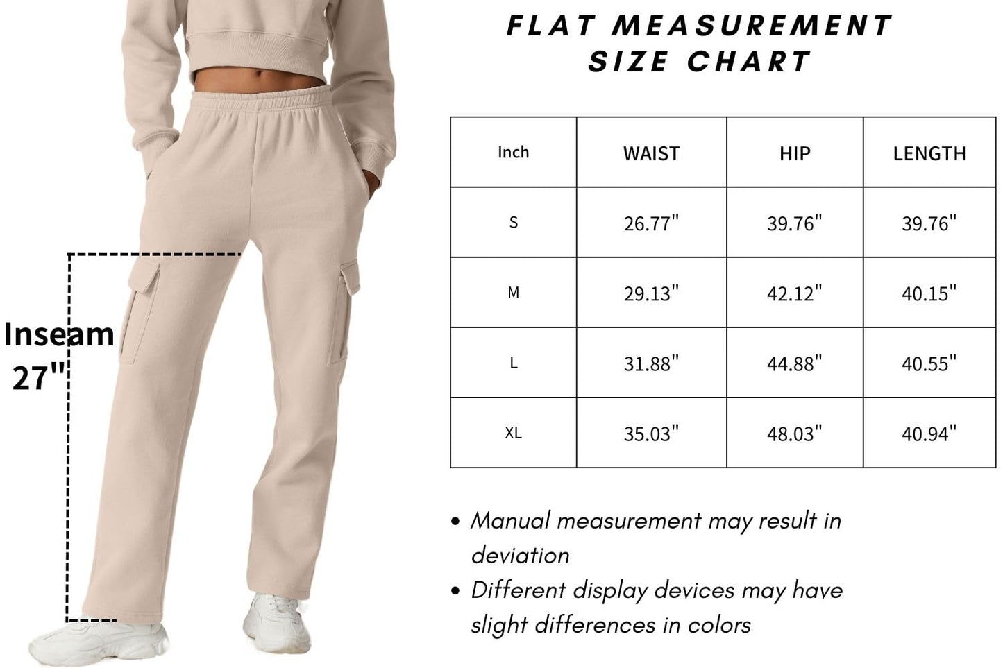 QINSEN Womens Medium Waist Baggy Elastic Waist Sweatpants Casual Fleece Long Pants with Pockets