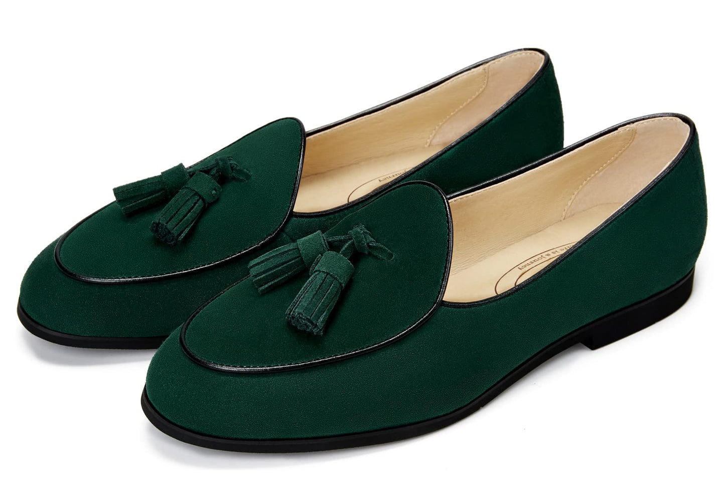 Journey West Suede Tassel Loafer for Women Slip-on Belgian Penny Loafers Shoes for Women in Many Colors