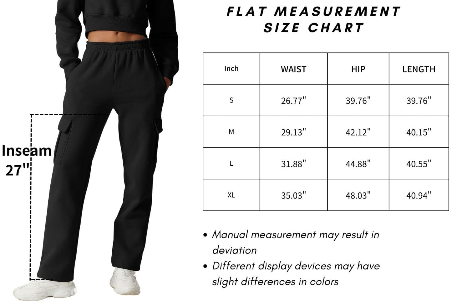 QINSEN Womens Medium Waist Baggy Elastic Waist Sweatpants Casual Fleece Long Pants with Pockets