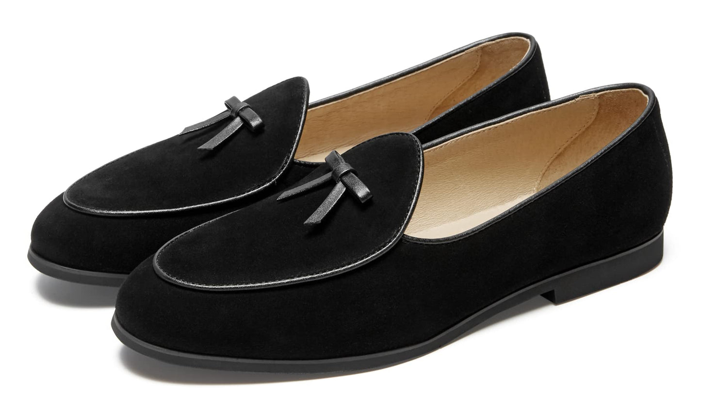 Journey West Suede Tassel Loafer for Women Slip-on Belgian Penny Loafers Shoes for Women in Many Colors