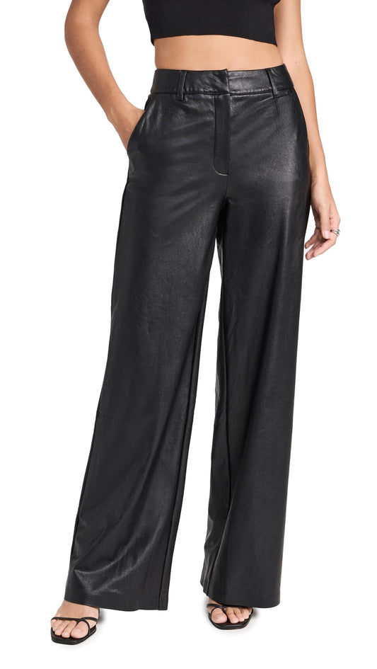 commando Women's Faux Leather Wide Leg Trousers