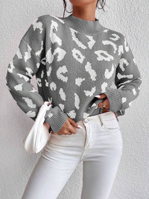 Miss Sparkling - Leopard Knit Sweater