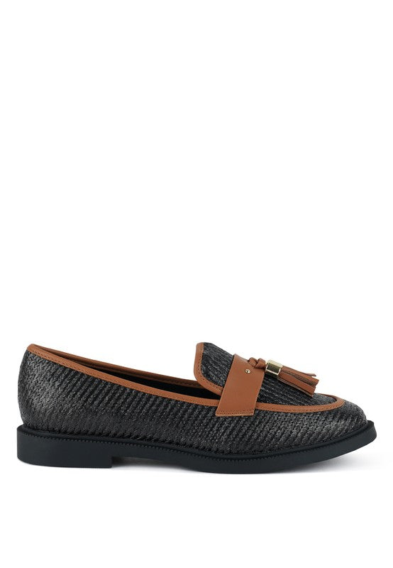 Foxford Tassle Detail Raffia Loafers