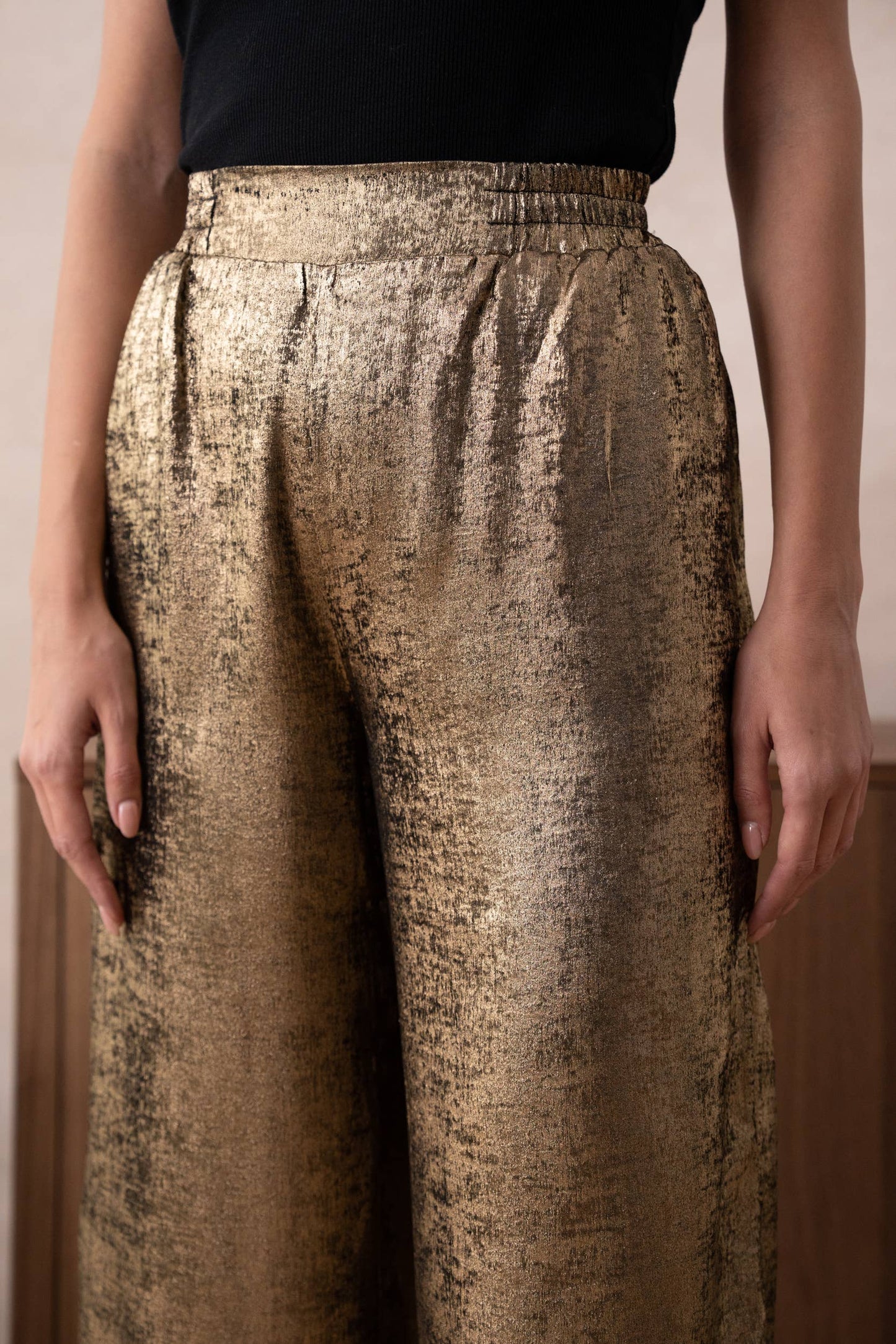 CHOKLATE PARIS - Metallic palazzo pants - CK08183-4