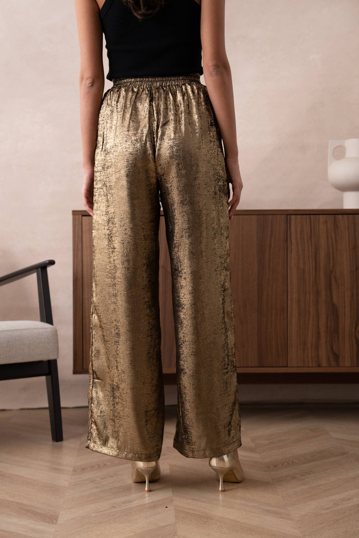 CHOKLATE PARIS - Metallic palazzo pants - CK08183-4