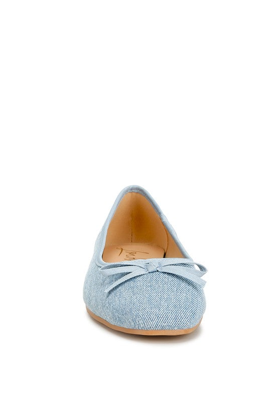 Vigilante Bow Detail Denim Ballerinas