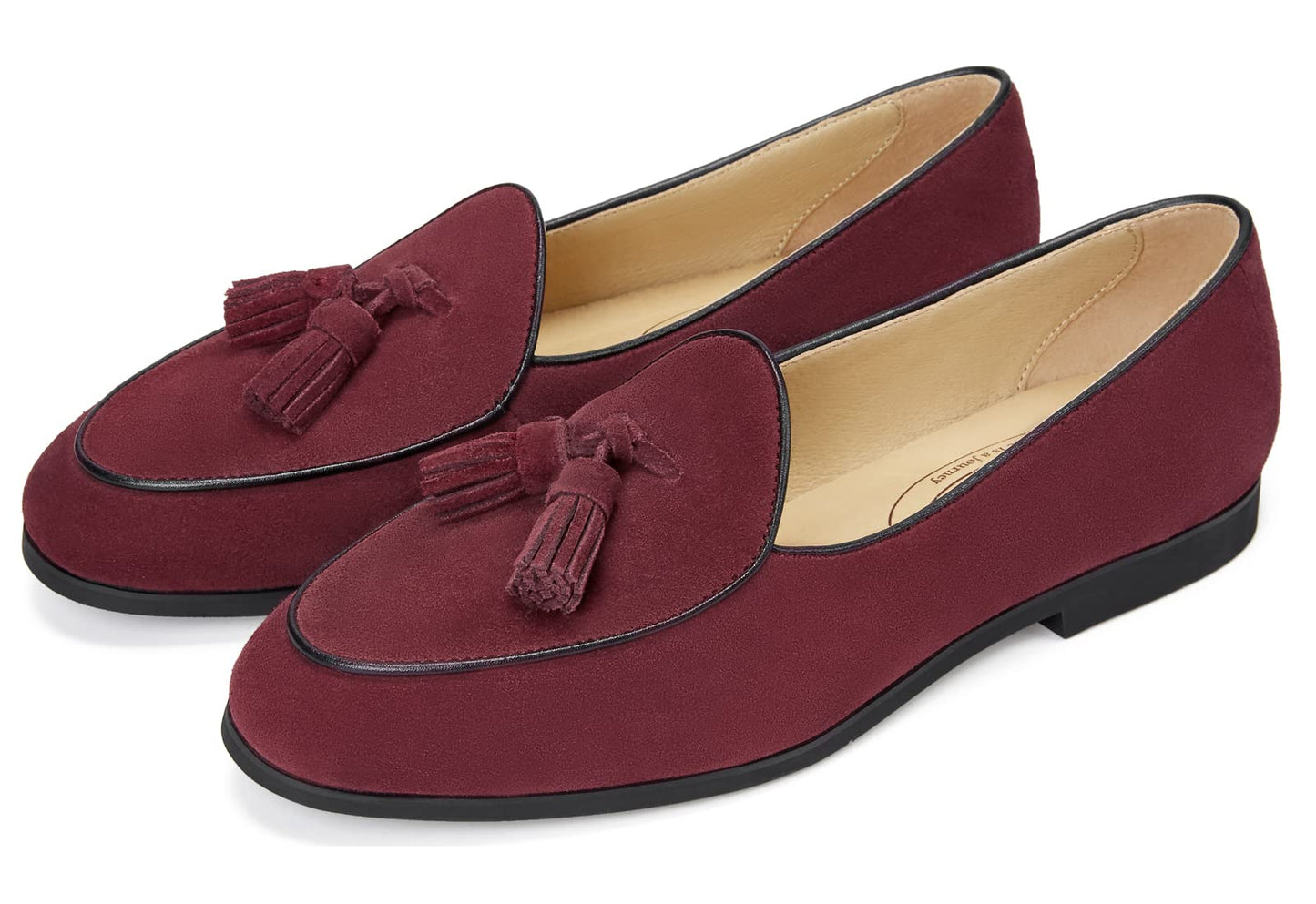 Journey West Suede Tassel Loafer for Women Slip-on Belgian Penny Loafers Shoes for Women in Many Colors