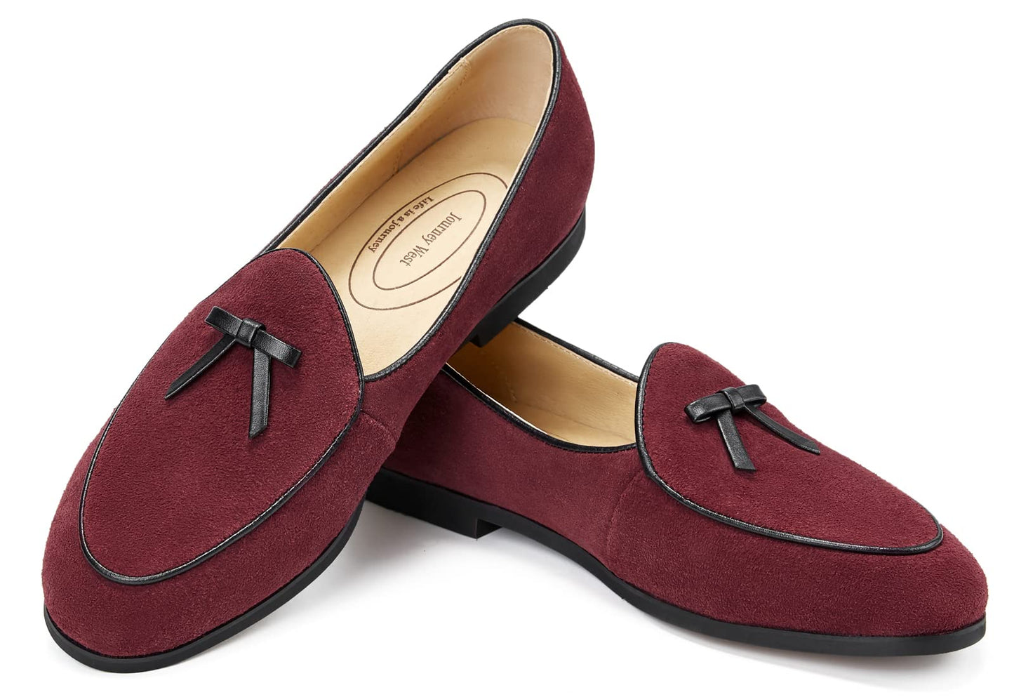 Journey West Suede Tassel Loafer for Women Slip-on Belgian Penny Loafers Shoes for Women in Many Colors