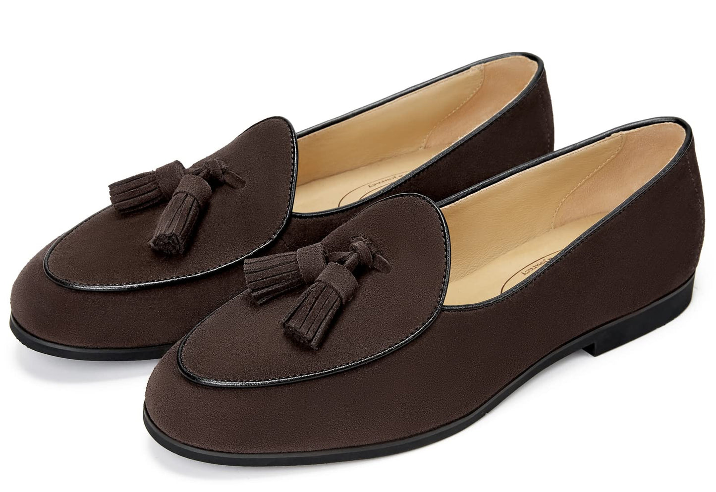 Journey West Suede Tassel Loafer for Women Slip-on Belgian Penny Loafers Shoes for Women in Many Colors