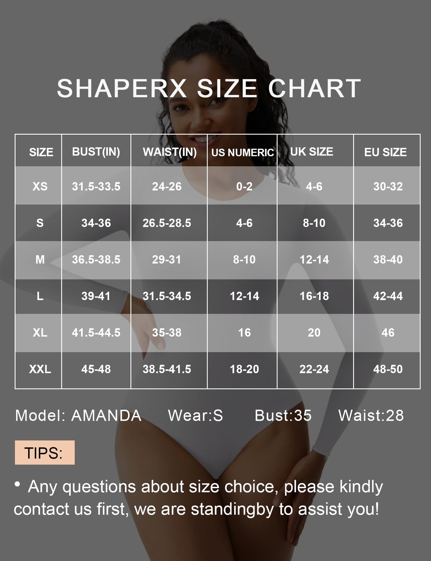 SHAPERX Women's Soft Crew Neck Bodysuit Fits Everybody Long Sleeve Body Suits Tops