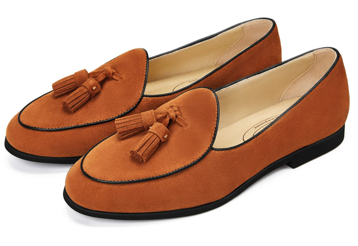 Journey West Suede Tassel Loafer for Women Slip-on Belgian Penny Loafers Shoes for Women in Many Colors