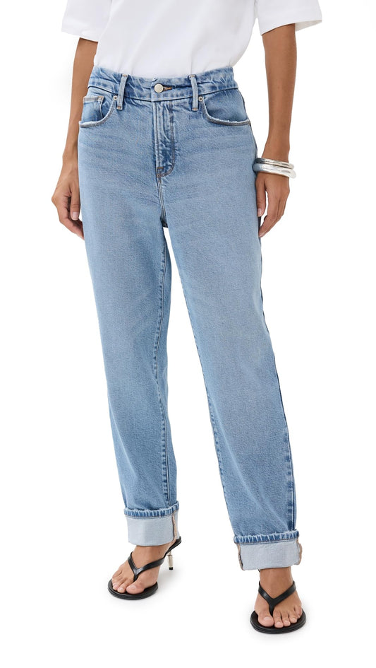 Good American Women's The Weekender Cuffed Jeans