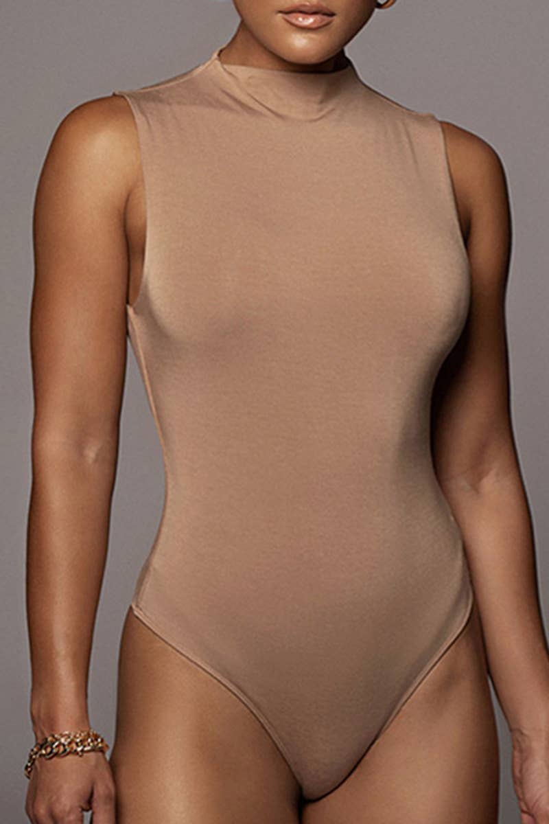 Lily Clothing - WOMEN SLEEVELESS DAILY BODYSUIT_CWSBSSL0019: APRICOT / (M) 1