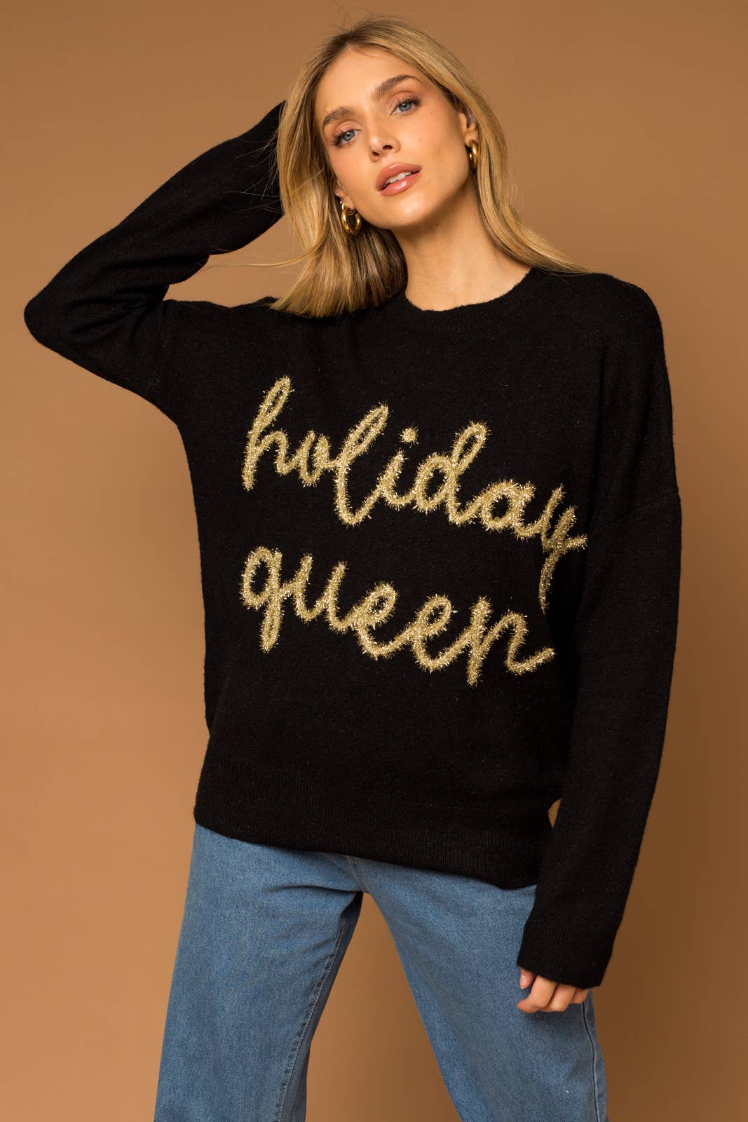 GILLI - "HOLIDAY QUEEN" PULLOVER SWEATER: White / M